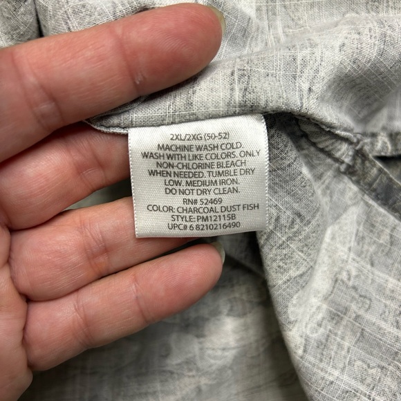 Men’s 2XL Puritan All Over Fish Salmon Trout Print Shirt.  SKU B2 - Picture 4 of 5